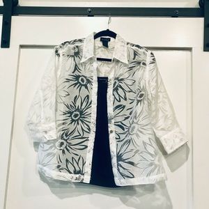 White Sheer Cardigan 3/4 sleeve